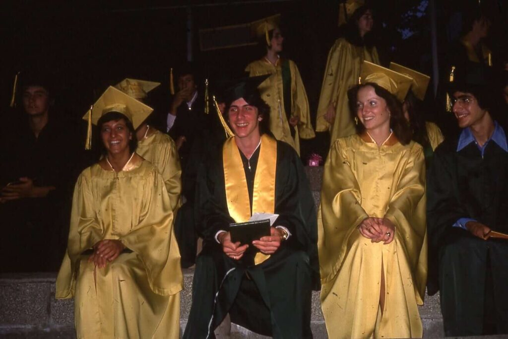 HHS Graduation, June 24, 1976 in the bleachers at Reynolds Field.