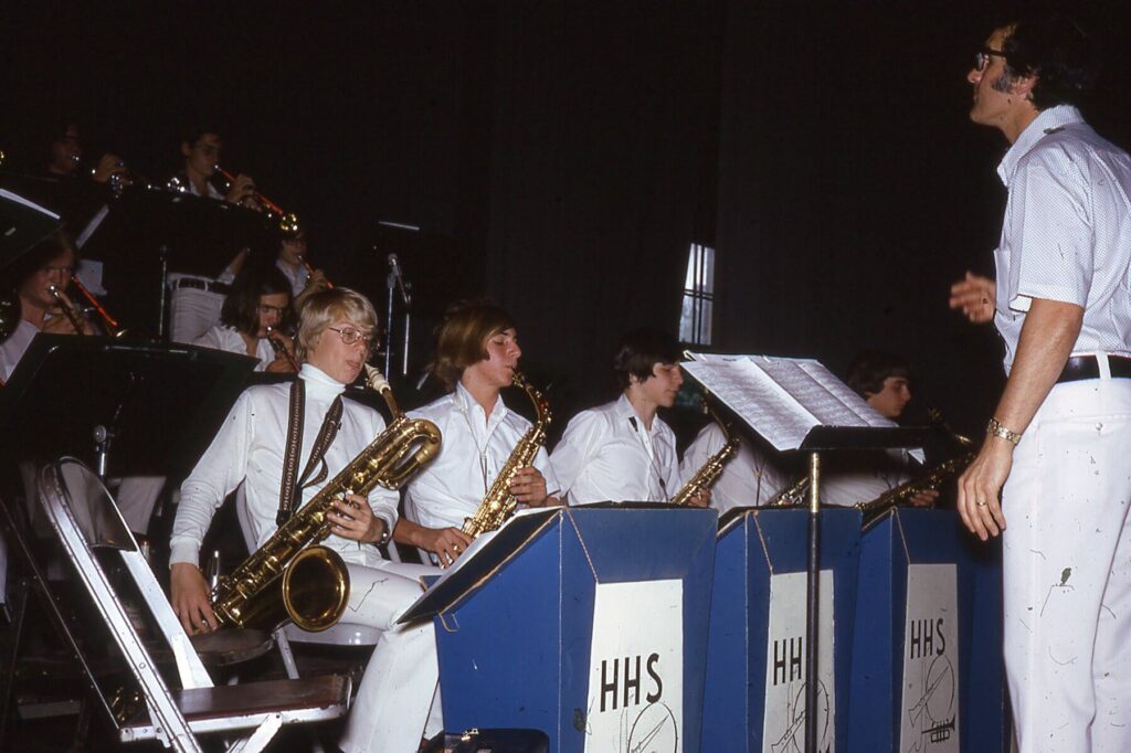 HHS Jazz Band performing at Jazz Benefit Concert in 1974 at HHS Auditorium