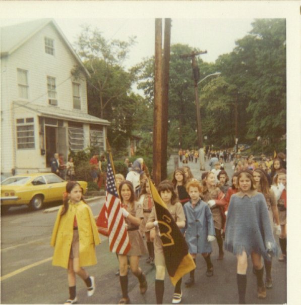Memorial Day Parade circa 1971 – Brownies marching