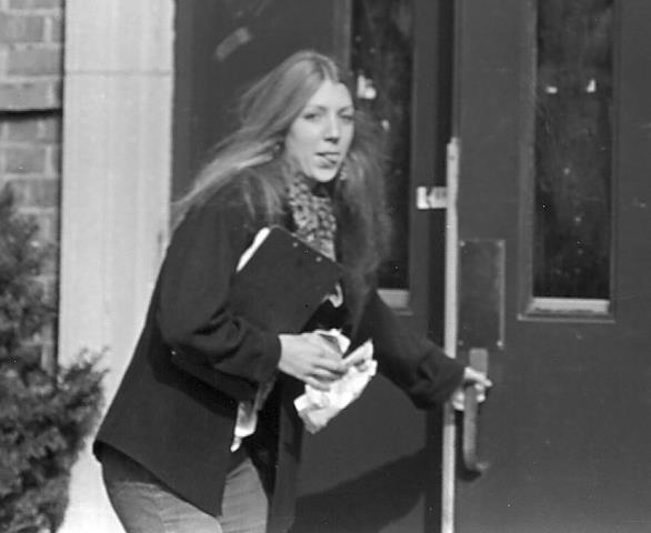 Lisa Borsody heading into school, circa 1980.